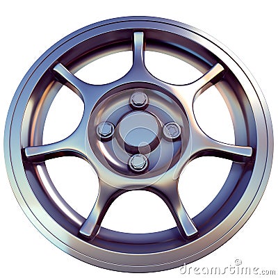 Sportcar light alloy rim 3D render bottom view Stock Photo