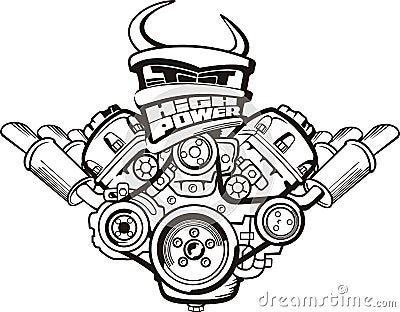 high power engine Vector Illustration