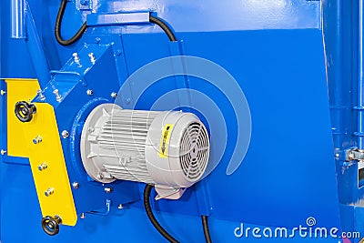 High power 3 phase electric motor assembly installation at housing impeller wheel or rotor injection turbine unit for drive steel Stock Photo