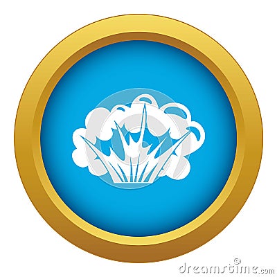 High powered explosion icon blue vector isolated Vector Illustration