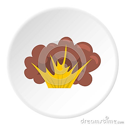 High powered explosion icon circle Vector Illustration