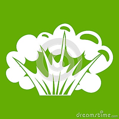 High powered explosion icon green Vector Illustration