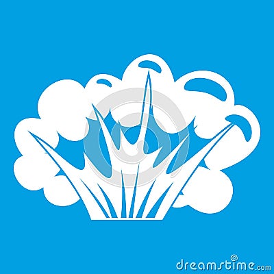 High powered explosion icon white Vector Illustration
