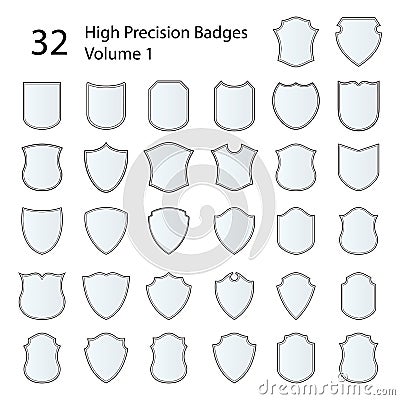 High Precision Badges Set Vector Illustration