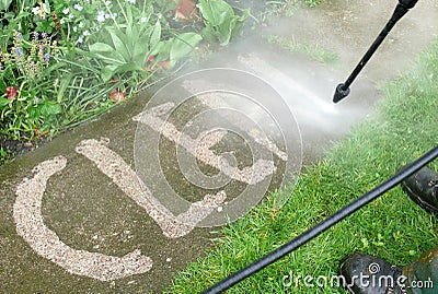 High pressure cleaning Stock Photo