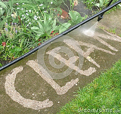 High pressure cleaning Stock Photo