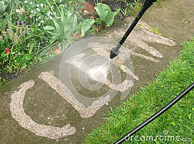 High pressure cleaning Stock Photo