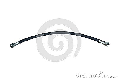 High-pressure rubber fuel hose on an isolated white background. Stock Photo