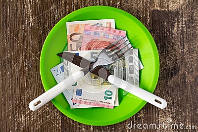 High price of food concept Stock Photo