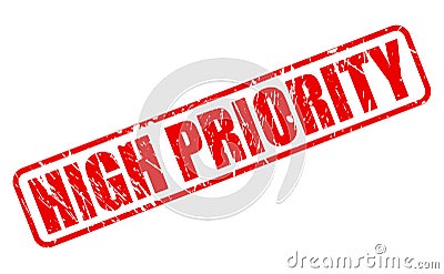 High priority red stamp text Vector Illustration