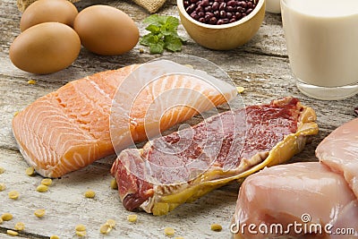 High protein foods Stock Photo