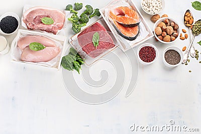 High protein foods Stock Photo