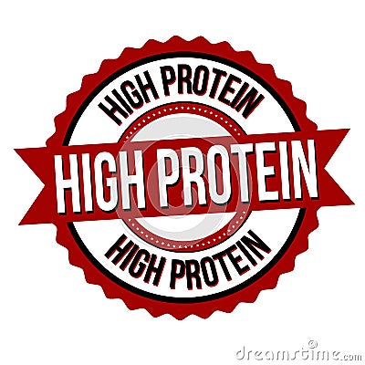 High protein label or sticker Vector Illustration