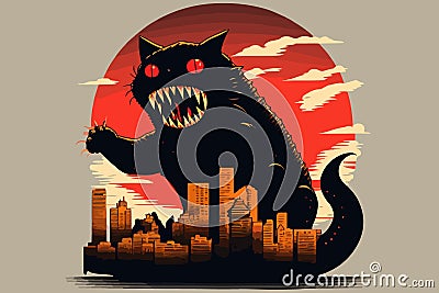 Catzilla vector illustration Vector Illustration