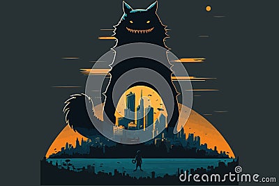 Catzilla vector illustration Vector Illustration