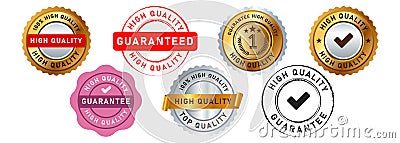 high quality circle stamp seal badge label sticker for guarantee commercial product sale Vector Illustration