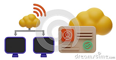 Cloud Datacenter Technology icon 3d rendering on white isolated background Stock Photo