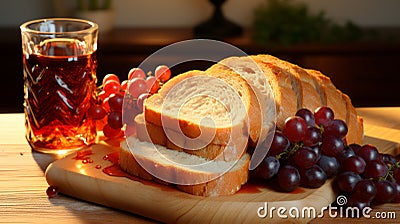 High-quality 3d Ar Image: Wheat Bread And Grape Jelly Stock Photo