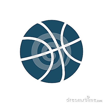 High quality dark blue basketball ball icon. Pictogram, sport, health Stock Photo