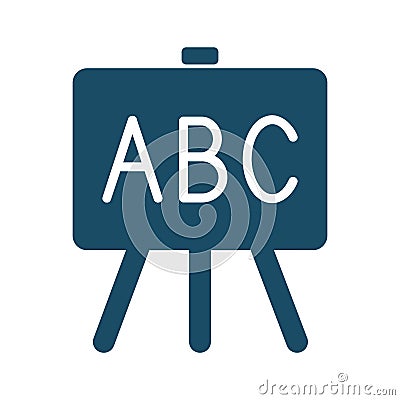 High quality dark blue flat alphabet board icon Cartoon Illustration