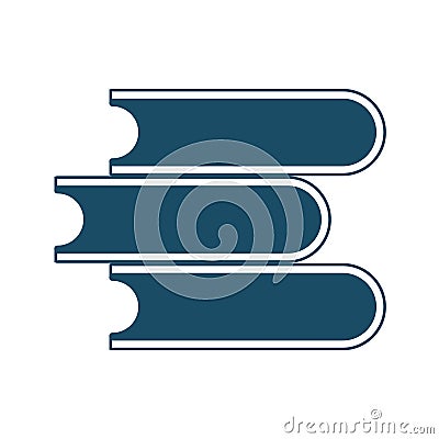 High quality dark blue flat books icon on white background Cartoon Illustration