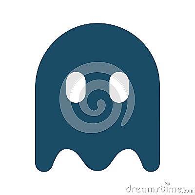 High quality dark blue flat platform game monster, enemy icon Stock Photo