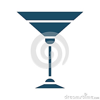 High quality dark blue flat wine, cocktail glass icon Stock Photo