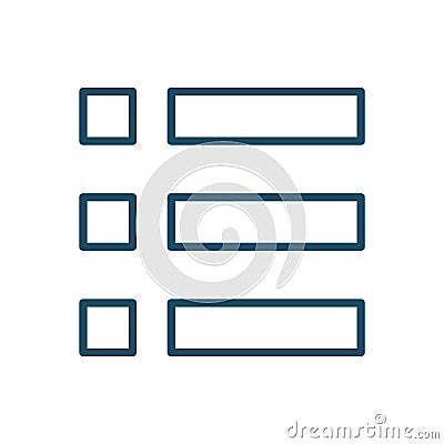 High quality dark blue outlined options icon Cartoon Illustration