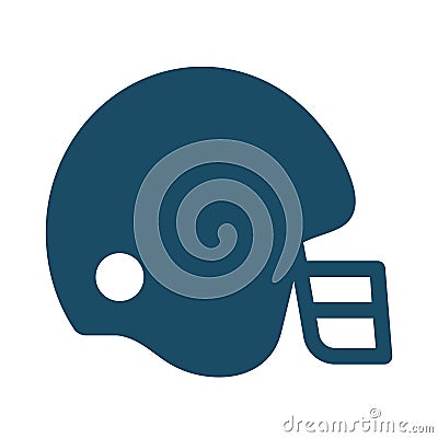 High quality dark blue rugby player helmet icon. Pictogram, sport, health Stock Photo