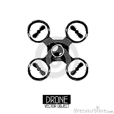 High quality drone isolated vector objects. Vector Illustration