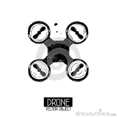 High quality drone isolated vector objects. Vector Illustration