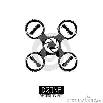 High quality drone isolated vector objects. Vector Illustration