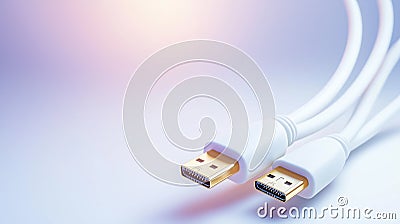 High quality essential type C cable on soft gradient background showcasing its sleek design and functionality Perfect for modern Stock Photo