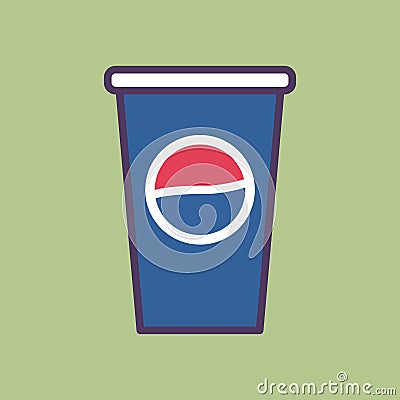 A High Quality Flat Vector Illustration Of A Pepsi Cup Vector Illustration