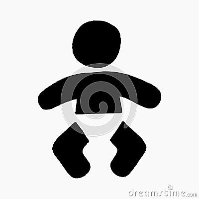 Hand drawn vector illustration doodle of baby international icon isolated on white background Vector Illustration