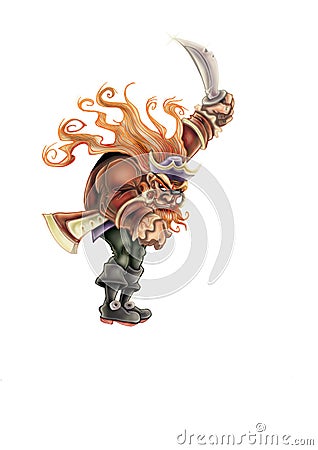 High quality Illustration of pirate mascot, cover, background, wallpaper Cartoon Illustration