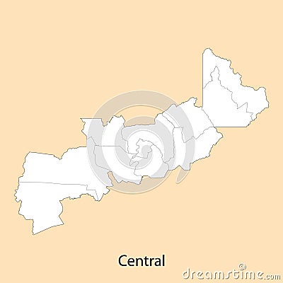 High Quality map of Central is a region of Zambia Vector Illustration