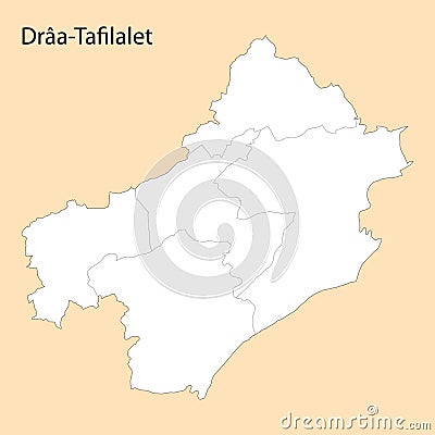 High Quality map of Draa-Tafilalet is a province of Morocco Stock Photo