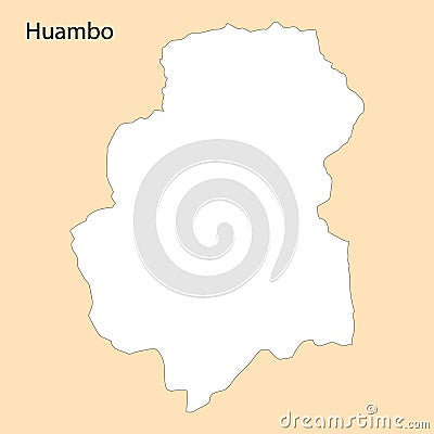 High Quality map of Huambo is a region of Angola Vector Illustration