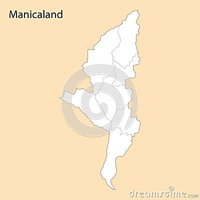 High Quality map of Manicaland is a region of Zimbabwe Vector Illustration