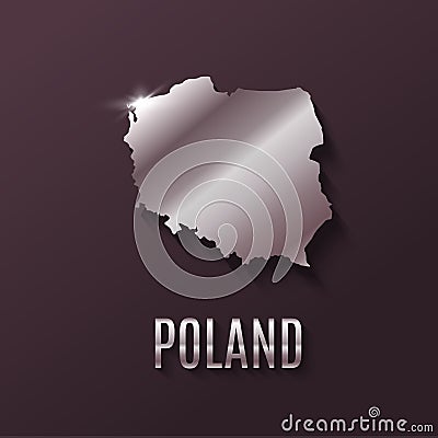 High quality map of Poland with borders of the regions. Stock Photo