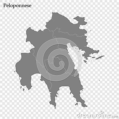 High Quality map of region of Greece Stock Photo