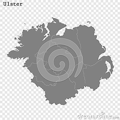 High Quality map of Ulster is a province of Ireland Stock Photo