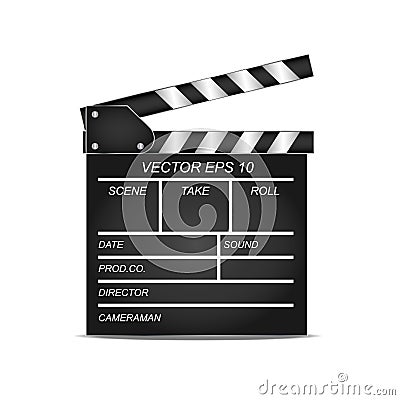 High quality render of a movie clapper board. Stock Photo