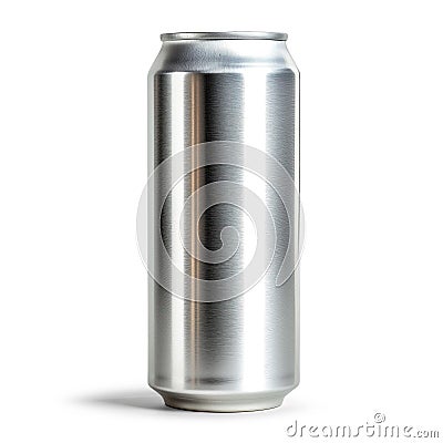 Isolated Aluminum Drink Can, Metal Beverage Container 12 ounce 300ml Blank with No Label Stock Photo