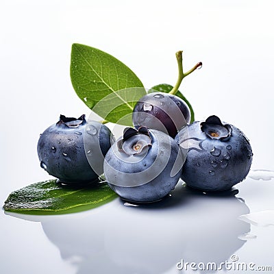 Stunning Blueberry Product Photography With Water Drops On Smooth Background Stock Photo
