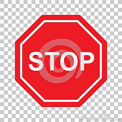 High quality Stop Sign symbol icon. Warning danger symbol prohibiting sign on background vector Vector Illustration