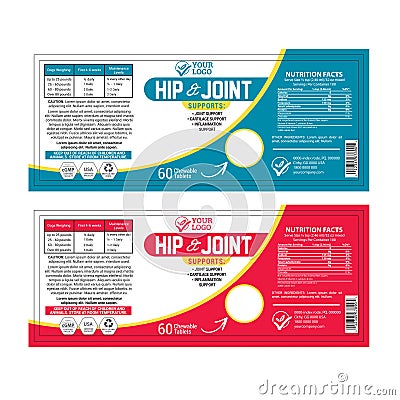 High Quality Supplement Label Template Vector Illustration