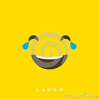 High quality vector cartoon with laughing face emoticons with Flat Design Style, social media reactions - Vector EPS10 Vector Illustration