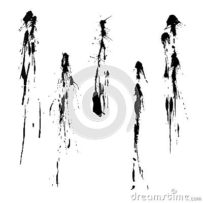 High quality vector set of black splashes, vector Vector Illustration